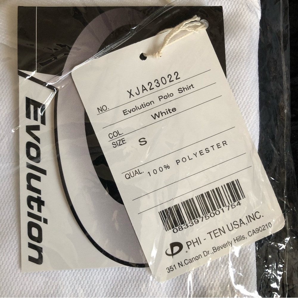 Phiten Evolution Zippered Polo Shirt Aqua Titanium Sport Technology - White NEW - Picture 2 of 6